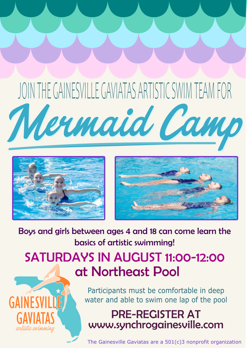 Join the Gainesville Gaviatas Artistic Swim Team for Mermaid Camp